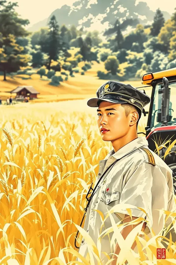 风中的麦田高清海报
